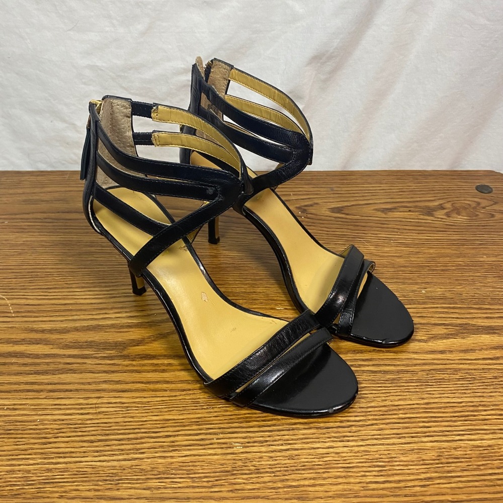 Nine West Black Heels Ankle Strap Stiletto‎ Evening Party Shoes 6M